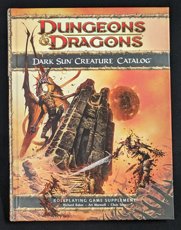 D&D 4th ED 4E Dark Sun Creature Catalog HC Dungeons & Dragons WOC 25388